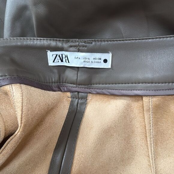 ZARA Faux Leather Trouser Pants Large - Picture 5 of 11